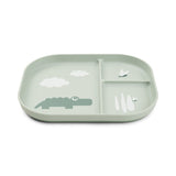 Done By Deer Foodie Compartment Plate Croco - Green