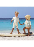 Lassig SPF Short Sleeve Baby Sunsuit - Surfboards Sea Salt
