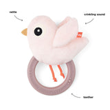 Done By Deer Sensory Rattle With Teether Birdee - Powder