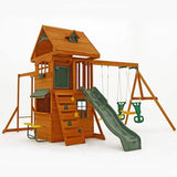 Kidkraft Ridgeview Deluxe Clubhouse Wooden Swing Set Playset