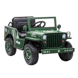 Megastar 2 V Rideon Army Classic Jeep 12V With 2 Seats And Parental Remote Control - Green