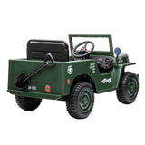 Megastar 2 V Rideon Army Classic Jeep 12V With 2 Seats And Parental Remote Control - Green