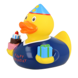Lilalu Bath Toy Birthday Boy Duck - Blue & Yellow
