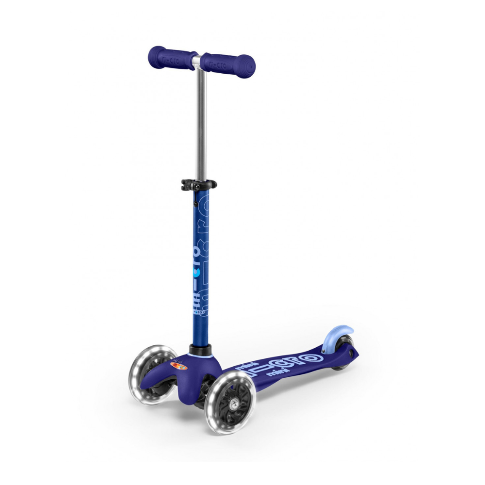 Micro Mini Deluxe Scooter with LED Wheels - Blue White - Laadlee