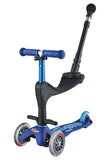 Micro Mini 3-in-1 Deluxe Plus Scooter with LED Wheels - Blue - Laadlee