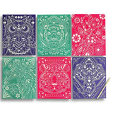 Ooly Scratch And Shine Foil Scratch Art Kit - Geometric Animals