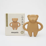 Moonie Natural Rubber Teether Bear - Cappuccino