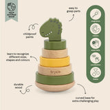 Trixie Wooden Stacking Toy - Mr. Dino - Laadlee