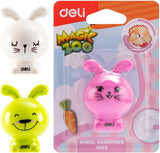 Deli Pencil Sharpener 1-Hole W/Canister Assorted E0560