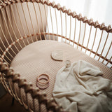 Mushie Crib Sheet Small Natural Stripe - Laadlee
