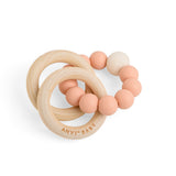 Anvi Baby Wood and Silicone Teether - Peachy Keen