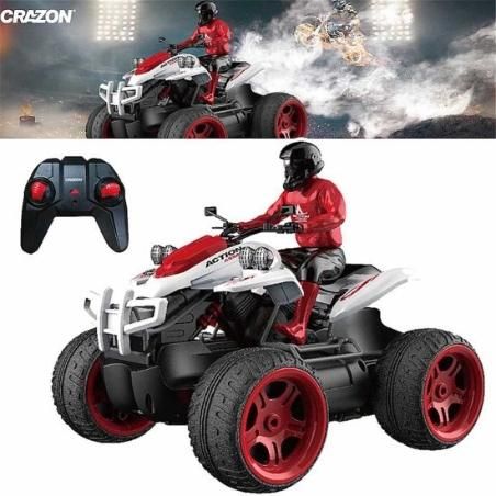 Crazon Scale 1:14 Smoking Beach Motorcycle With Lights - Red - Laadlee