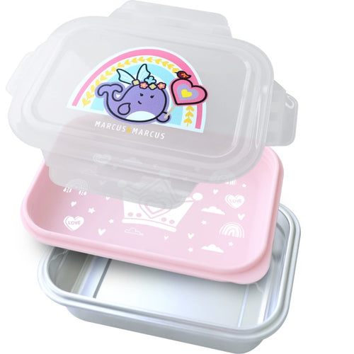Marcus & Marcus - 2 Tier Stainless Steel Lunch Box - Rainbow - Pink - Laadlee