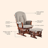 Teknum Deluxe Gliding Chair With Ottoman Set - Beige