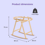 Teknum Moses Rope Basket Stand - Natural Wood