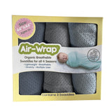 Woombie Old Fashioned Air Wrap Blankets - Medium Blue, Light Gray, Medium Charcoal