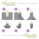 Woombie Old Fashioned Air Wrap Blankets - Medium Blue, Light Gray, Medium Charcoal