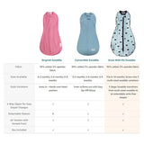 Woombie Grow With Me Swaddle - Mint Hello World