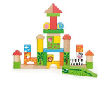 Viga Wooden Blocks Zoo - 50Pcs