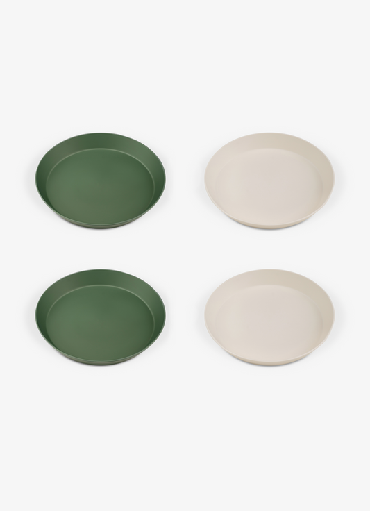 Citron PLA Plate Set of 4 - Green/Cream - Laadlee