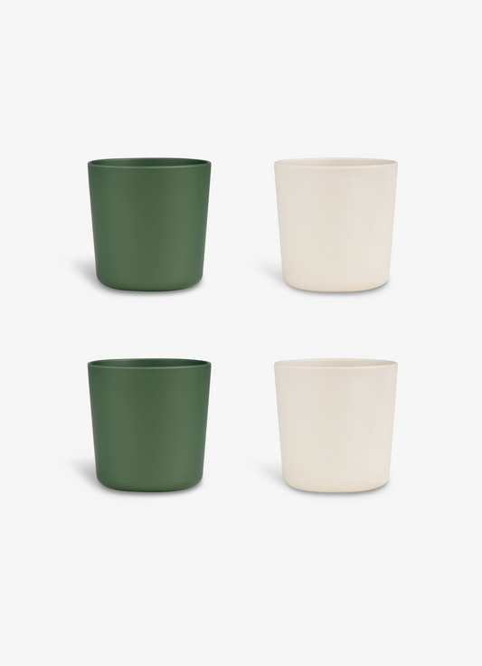 Citron PLA Cup Set of 4 - Green/Cream - Laadlee