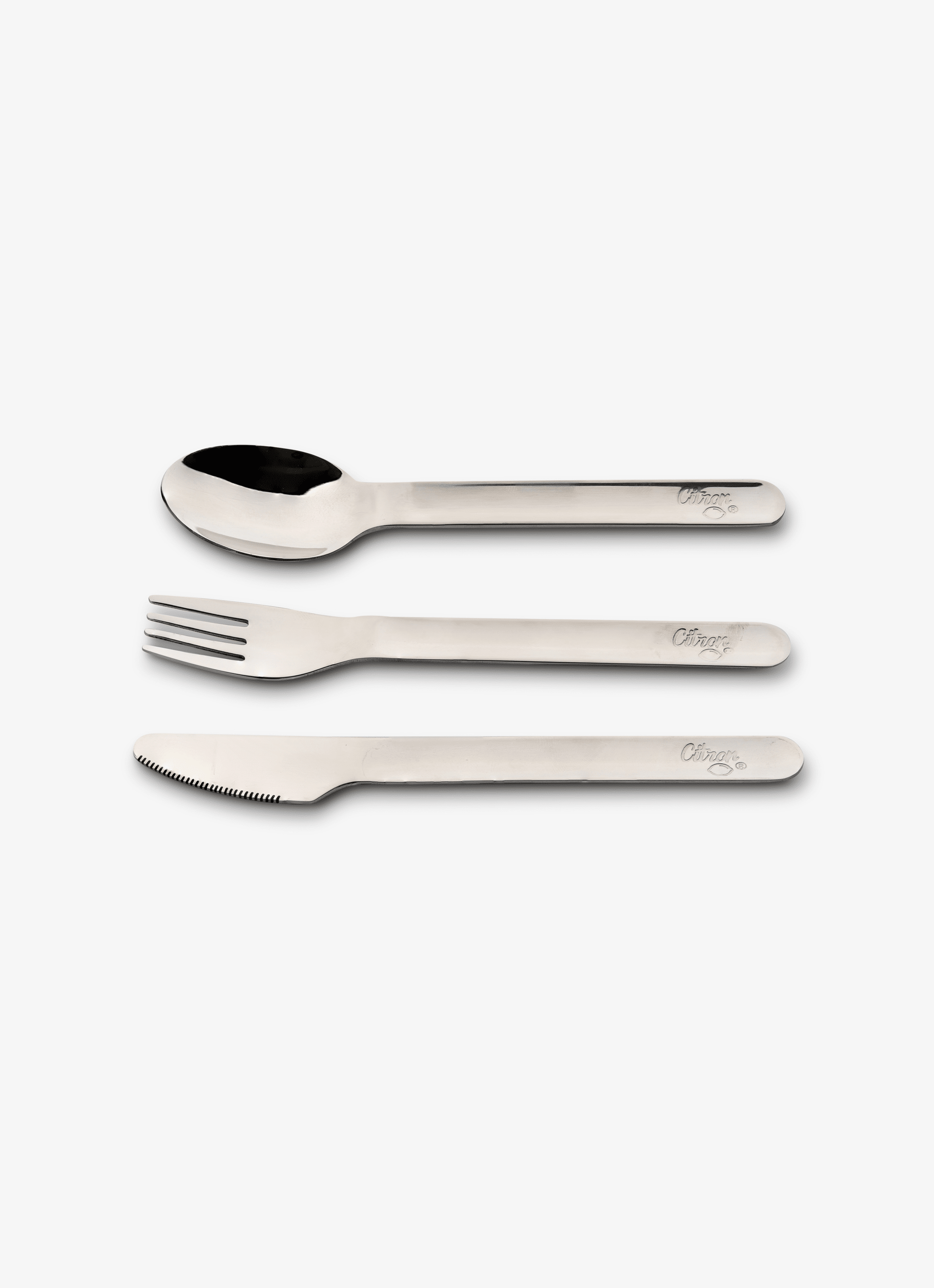 Citron Stainless Steel Cutlery Set with Dusty Blue Case - Laadlee