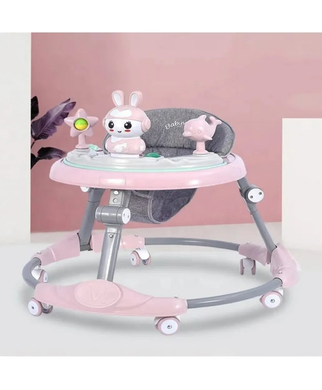 Pikkaboo RforRabbit Roll & Learn Baby Walker - Pink - Laadlee
