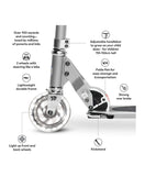 Micro Sprite Scooter with LED Wheels - Silver Matt - Laadlee