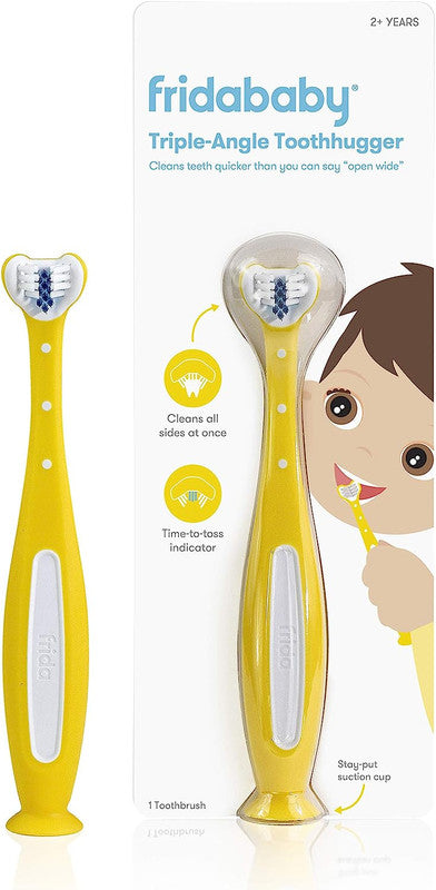 Frida Baby - SmileFrida - Triple Angle ToothHugger Training Toothbrush - Yellow - Laadlee