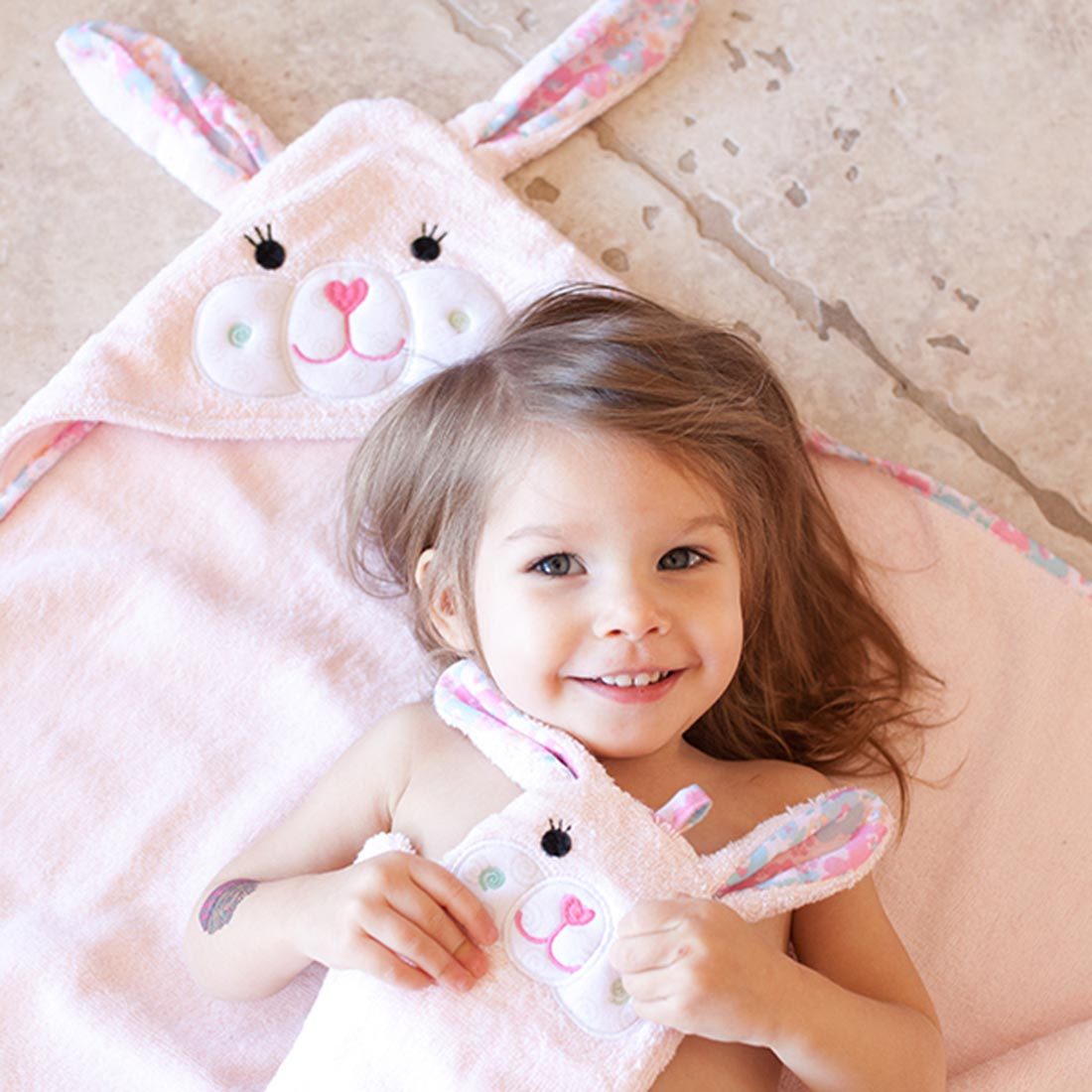 Zoocchini Baby Hooded Towel - Beatrice the Bunny - Laadlee