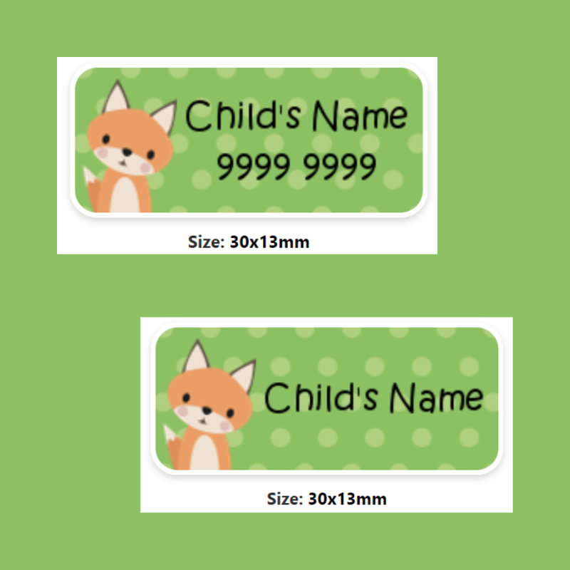My Nametags Stickers - Fox (Pack of 56) - Laadlee