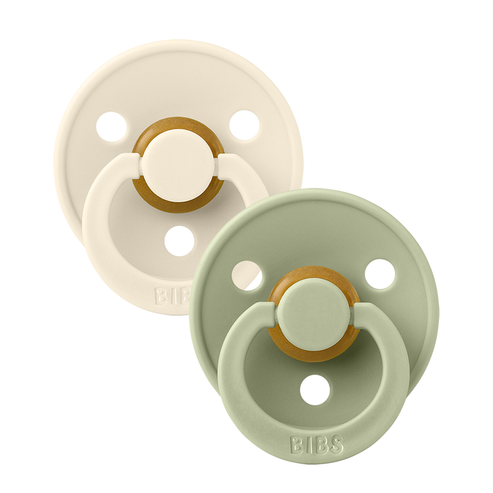 BIBS Colour 2 Pack Latex S1 - Ivory / Sage - Laadlee