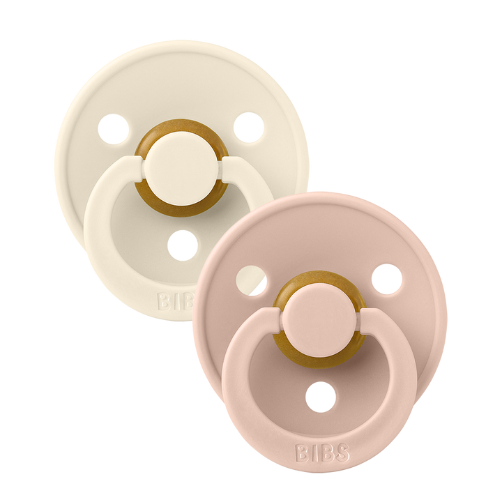 BIBS Colour 2 Pack Latex S1 - Ivory / Blush - Laadlee
