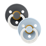 BIBS Colour 2 Pack Latex S2 - Iron Glow / Baby Blue Glow - Laadlee