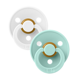 BIBS Colour 2 Pack Latex S2 - White / Mint - Laadlee