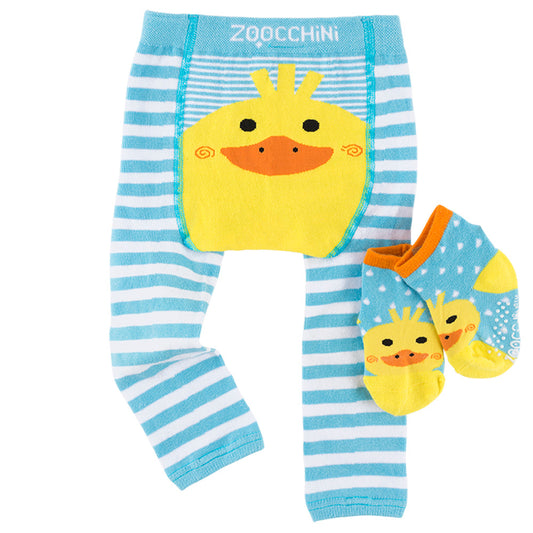 Zoocchini Comfort Crawler Babies Legging and Sock set - Puddles the Duck - Laadlee