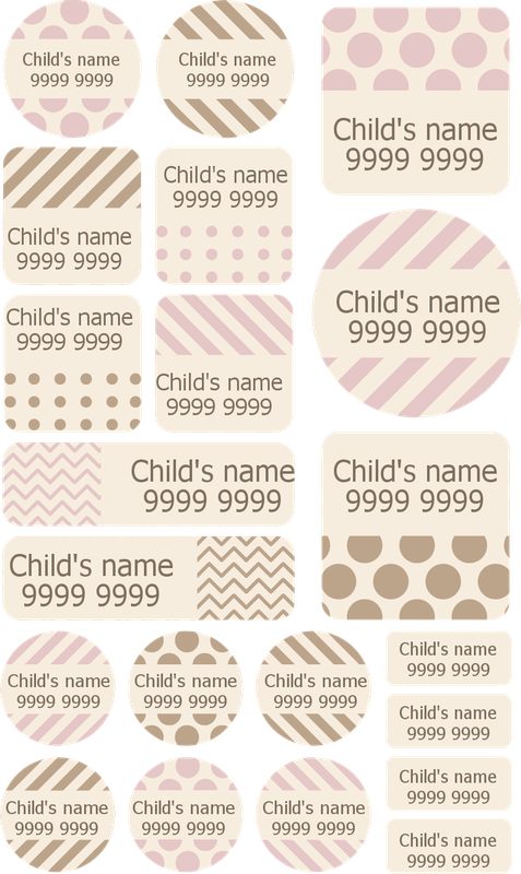My Nametags Maxistickers - Blue Pattern (Pack of 21) - Laadlee