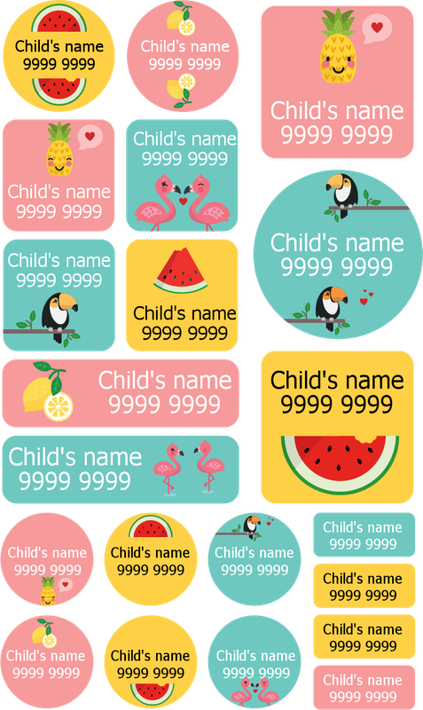 My Nametags Maxistickers - Tropical (Pack of 21) - Laadlee