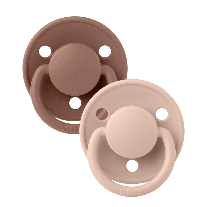 BIBS De Lux 2 Pack Silicone Onesize - Woodchuck / Blush - Laadlee