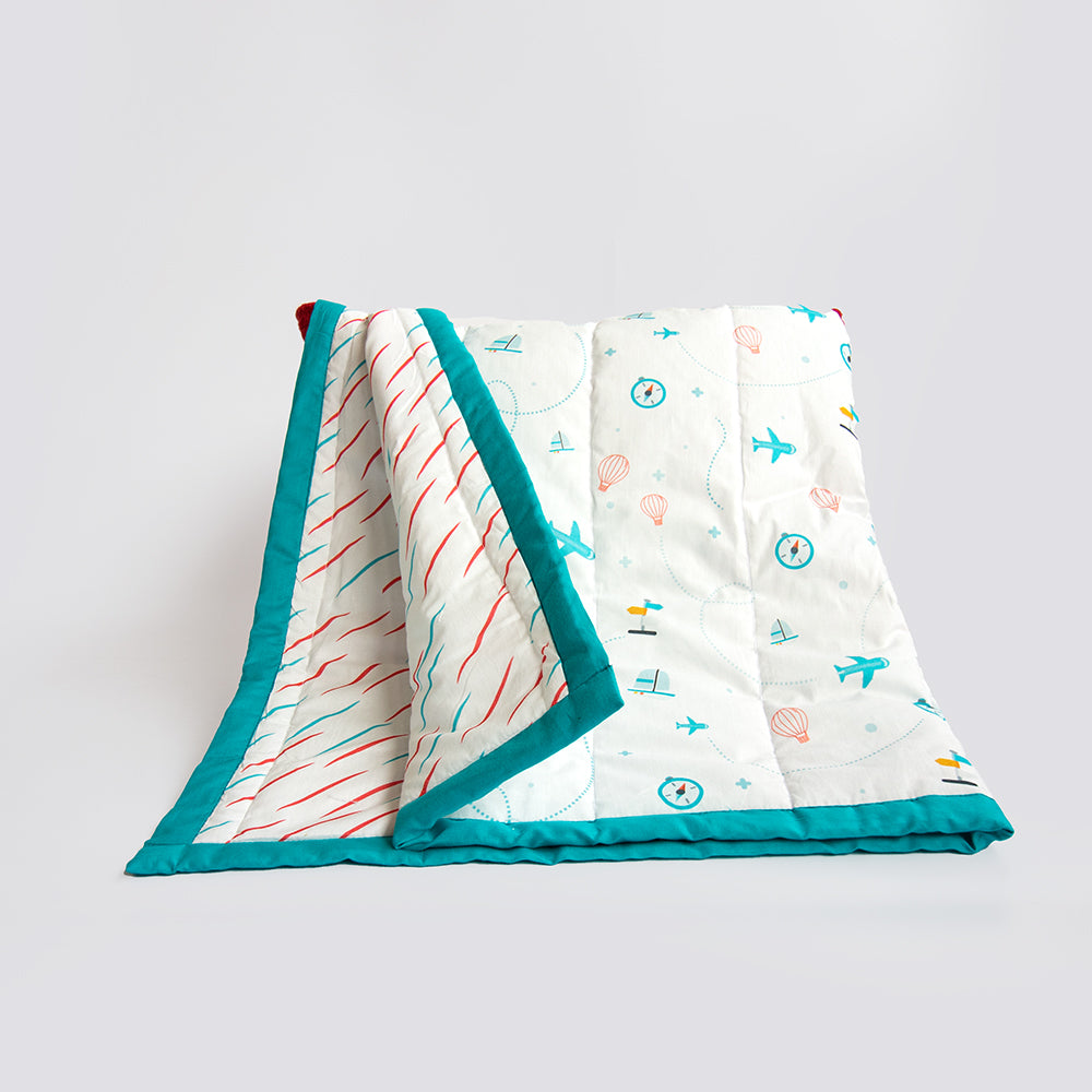 Yellow Doodle Reversible Comfort Quilt - Lil Travellers - Laadlee