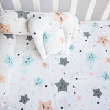 Yellow Doodle Cot Bedsheet Set - In The Sky - Laadlee