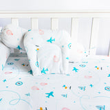 Yellow Doodle Cot Bedsheet Set - Lil Travellers - Laadlee