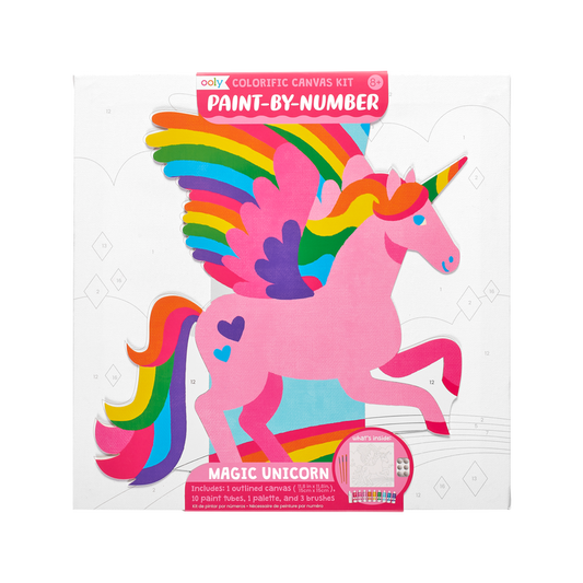 OOLY Colorific Canvas Paint by Number Kit - Magical Unicorn - Laadlee