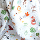 Yellow Doodle Cot Bedsheet Set - Baby Animals - Laadlee