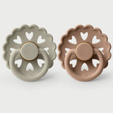Frigg Fairytale Latex Baby Pacifier 6M-18M, 2Pack, Silky Satin/ Willow Grey - Size 2 - Laadlee