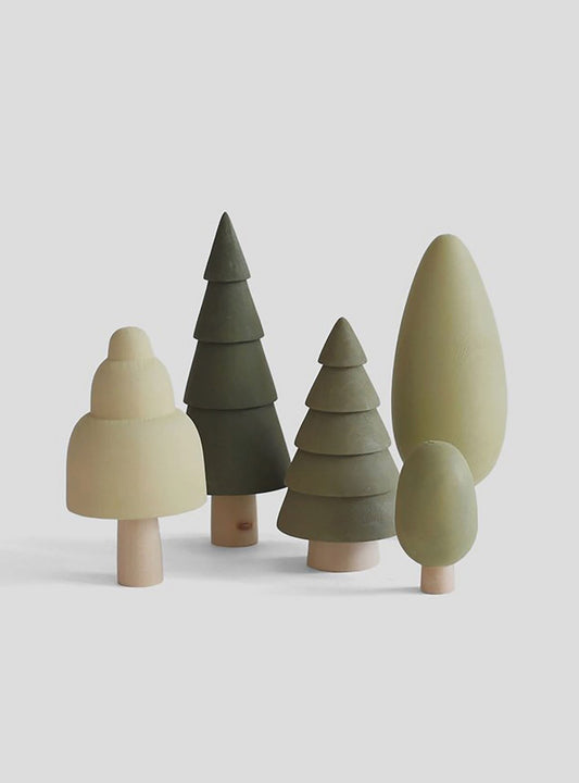 SABO Concept - Wooden Forest Green Mini 5-pc Trees - Laadlee