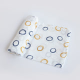 Yellow Doodle Organic Luxury Swaddle - Doodle Circles - Laadlee