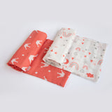 Yellow Doodle Organic Luxury Swaddles Set - Magical Rainbows / Crowns - Laadlee