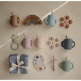 Mushie Flower Press Toy Soft Lilac/Daffodil/Ivory - Laadlee