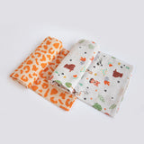 Yellow Doodle Organic Luxury Swaddles Set - Baby Animals / Wild & Free - Laadlee